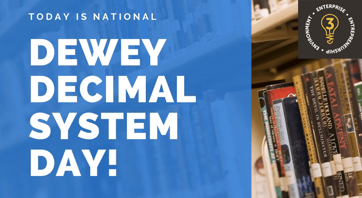 December 10 is Dewey Decimal System Day. The day commemorates the birth of Melville Dewey, the inventor of the Dewey Decimal System of library classification.